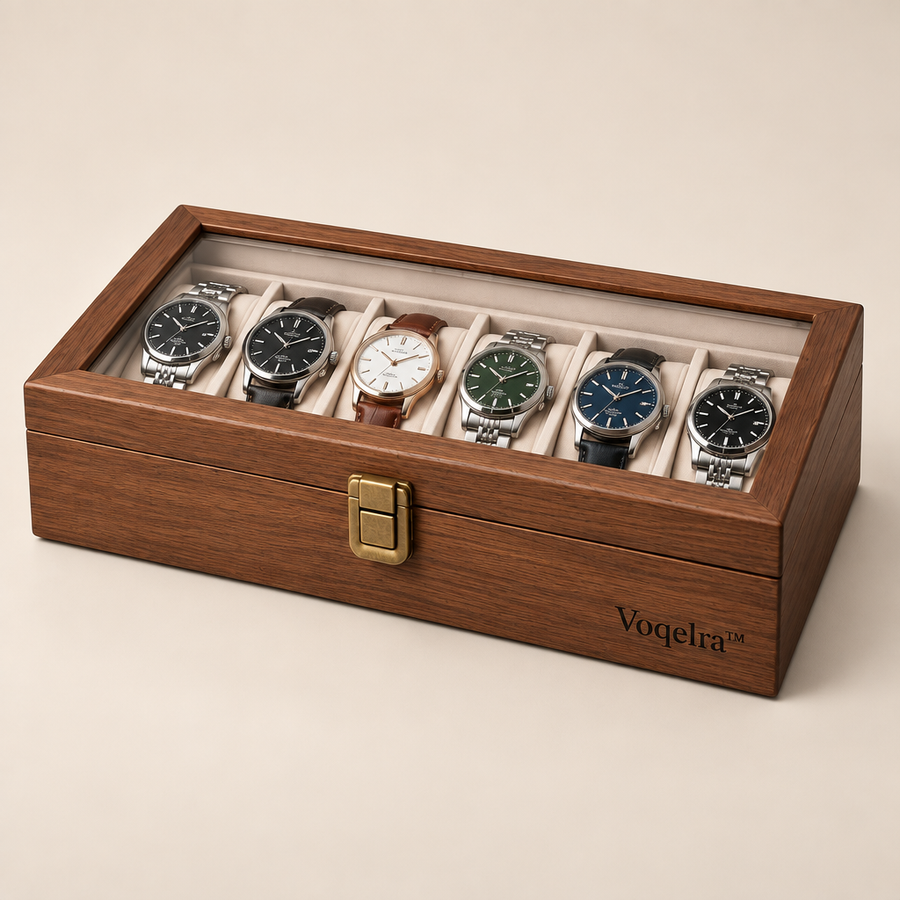 Voqelra™ Solid Wood Watch Display Storage Box image 01