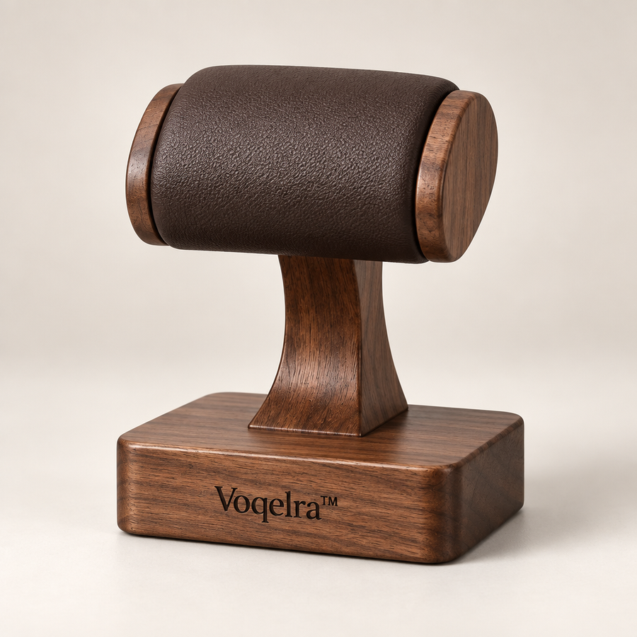 Voqelra™ Walnut Wood Watch Display Stand image 01