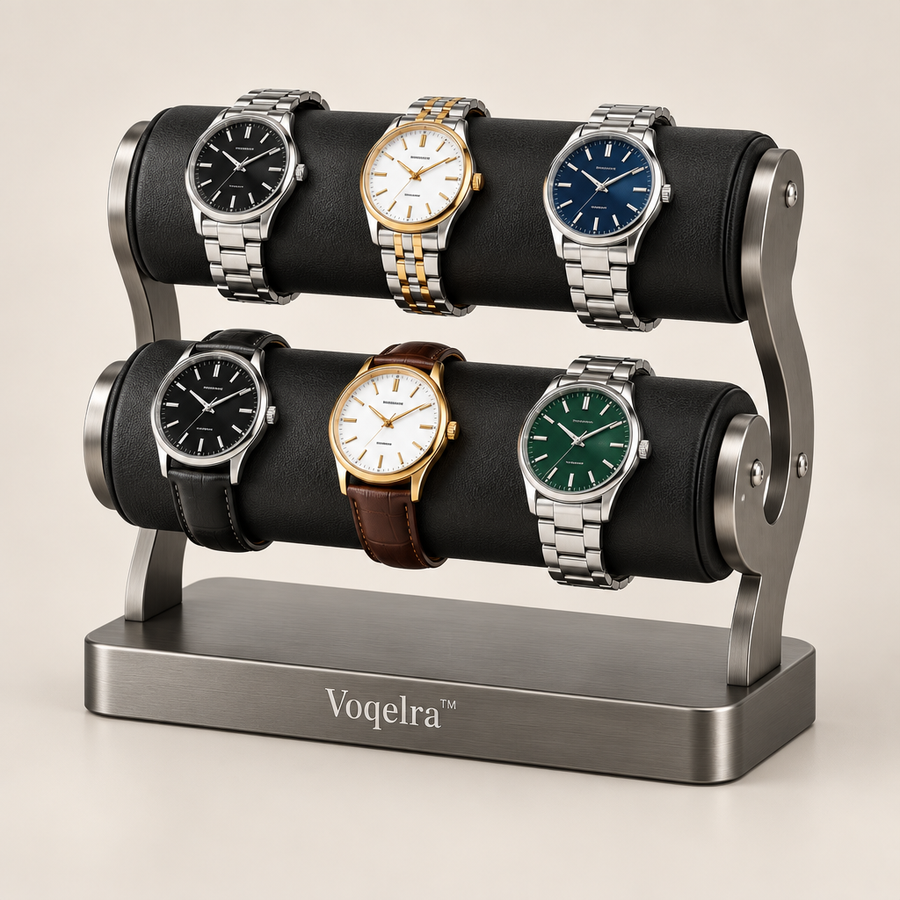 Voqelra™ Double-Tier Metal Watch Display Rack image 01